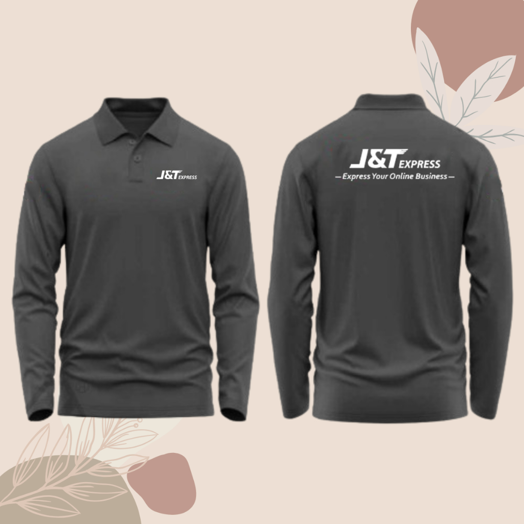 เสื้อโปโลแขนยาว เสื้อยืดลายโลโก้ JNT-EXPRES คุณภาพระดับพรีเมียม เสื้อยืดสีพื้น เสื้อยืดคอปกสําหรับผู
