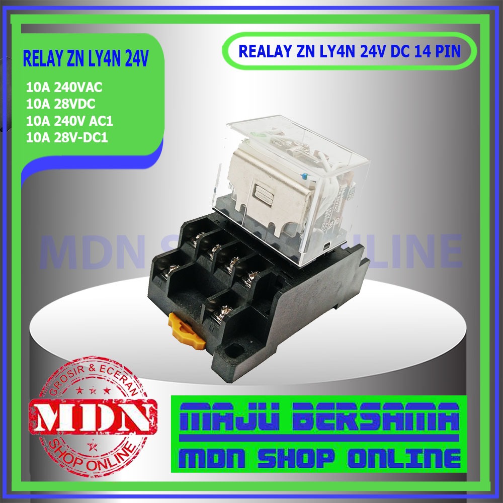 ZN LY4N รีเลย์ซ็อกเก็ต DC 24V