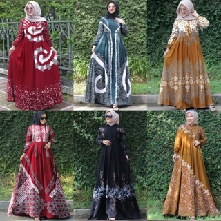 gamis terbaru 2025 busui kancing bungkus  twill ploy lipit 3 klok lebar 3meter by batik aura jaya