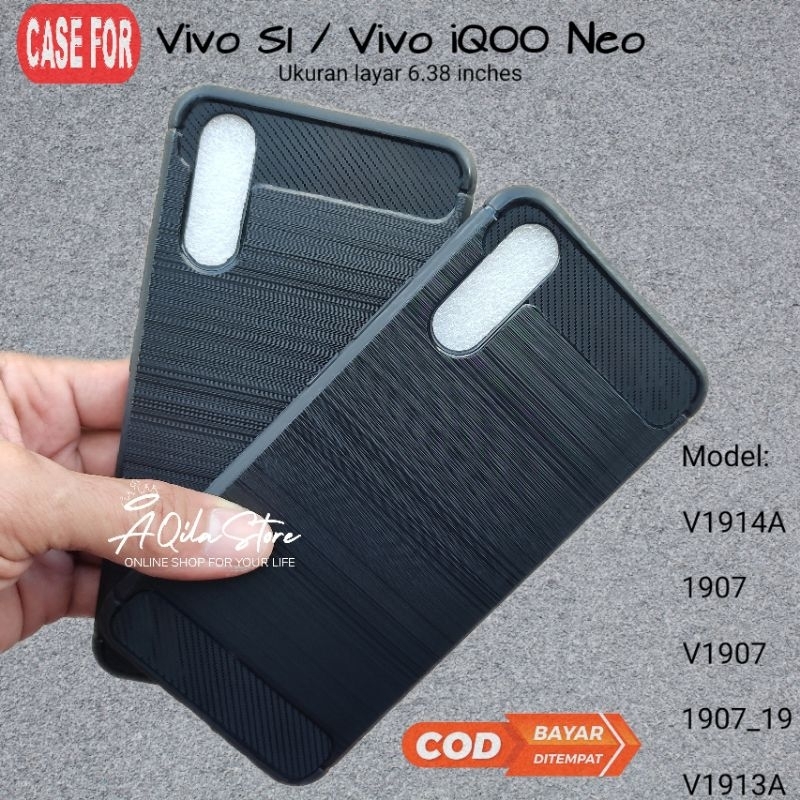 เคส Vivo S1 / iQOO Neo Slim Fit (รุ่น: V1914A, 1907, V1907, 1907_19, V1913A) Softcase Carbon วัสดุยื