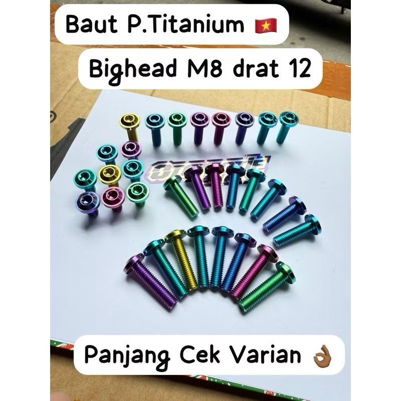 [GRADE5]VARIANT BOLT M8 Thread 12 BIGHEAD ORIGINAL M8x15 M8x25 M8x30 M8x35 M8x40 M8x50