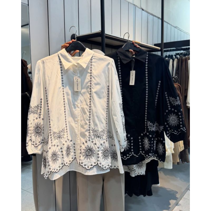 เสื้อเชิร์ต | PGE อย่างเป็นทางการ | เสื้อท็อปตัวยาว | เสื้อคอตตอนตัวยาว | งานปักผ้าฝ้าย | ปุ่มแอคทีฟ