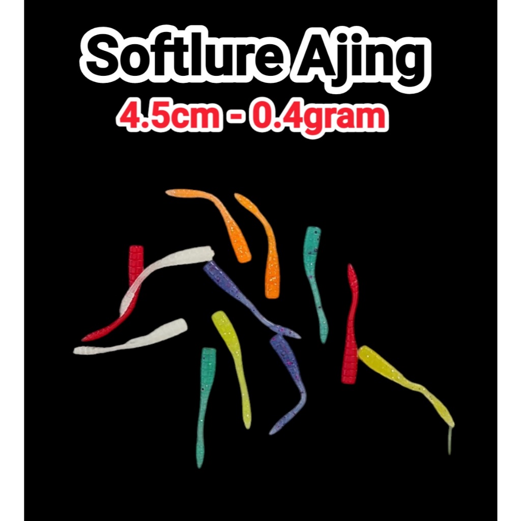 UMpan ตกปลา Softlure Ajing 10 ชิ้น Soft Lure Ajing Lure Chewy Kotrek Sabiki เรืองแสงในที่มืด
