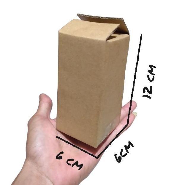 กล่องกระดาษ กระดาษแข็งธรรมดา 6x6x12 cm c ขลุ่ย 4mm ใหม่