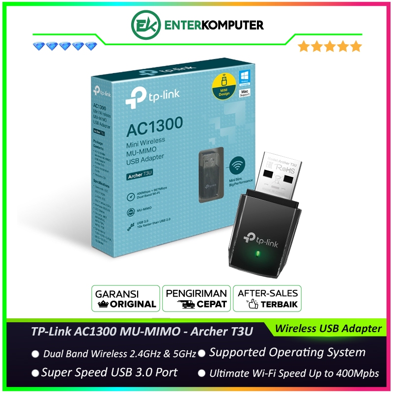 TP-Link AC1300 Mini Wireless MU-MIMO USB Adapter - Archer T3U