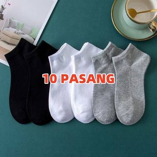 [10 PASANG] Kaos kaki pendek semata kaki pria &wanita polos pergelangan kaki