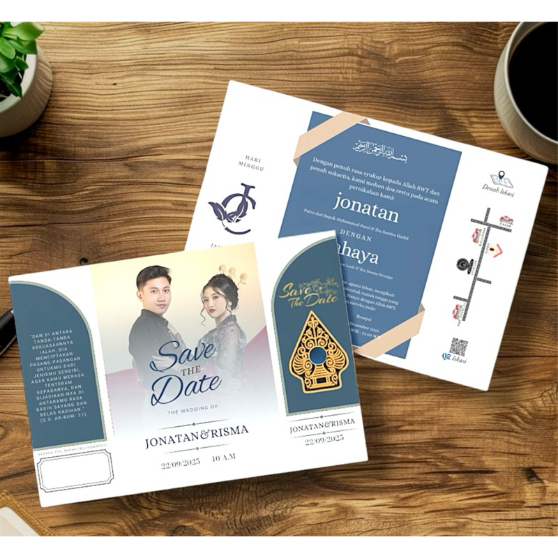 GLOSSY CUSTOM LUXURY WEDDING INVITATION PICTURE FULL COLOR BY FASTER PRINT