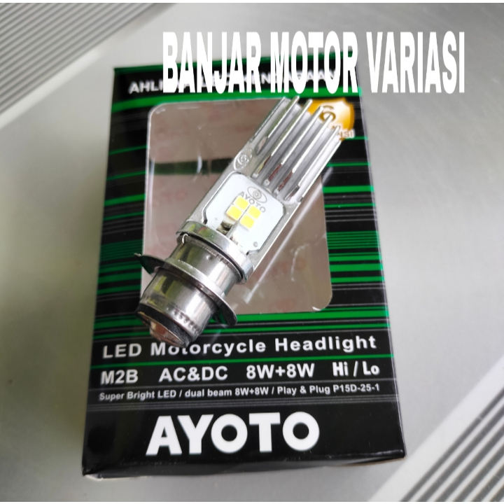 ไฟ LED รถจักรยานยนต์ H6 8W+8W AC DC AYOTO M2B BEBEK และ MATIC