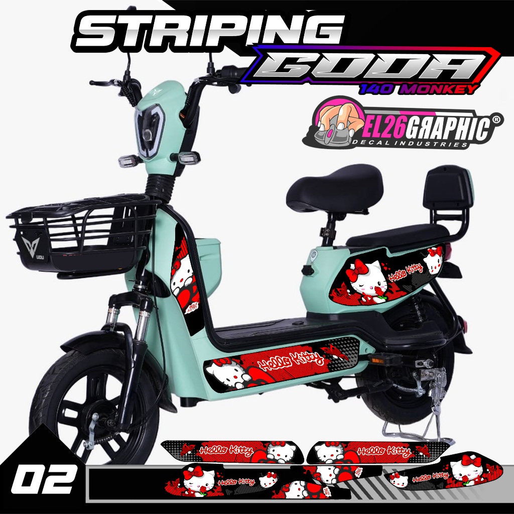 02 GODA ELECTRIC BIKE STRIPING STICKER - GODA ELECTRIC BIKE STRIPING STICKER HELLO KITTY VARIATION