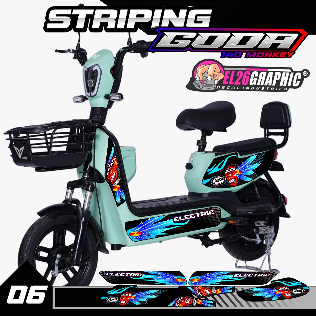 06 GODA ELECTRIC BIKE STRIPING STICKER - GODA ELECTRIC BIKE STRIPING STICKER VARIATION ARAI