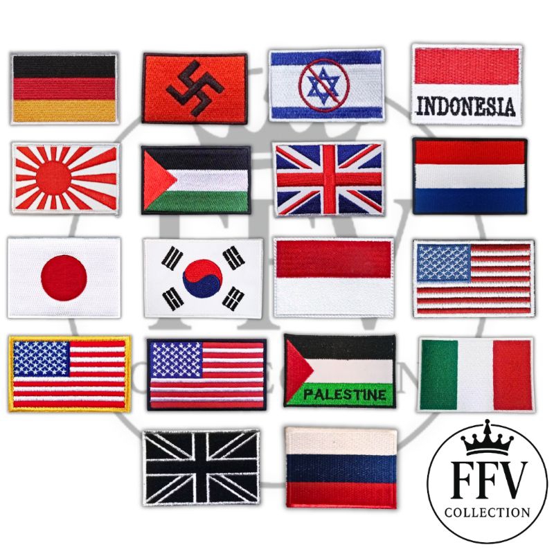 FLAG EMBLEM EMBROIDERY PATCH IRON PATCH อุปกรณ์เสริม EMBROIDERY