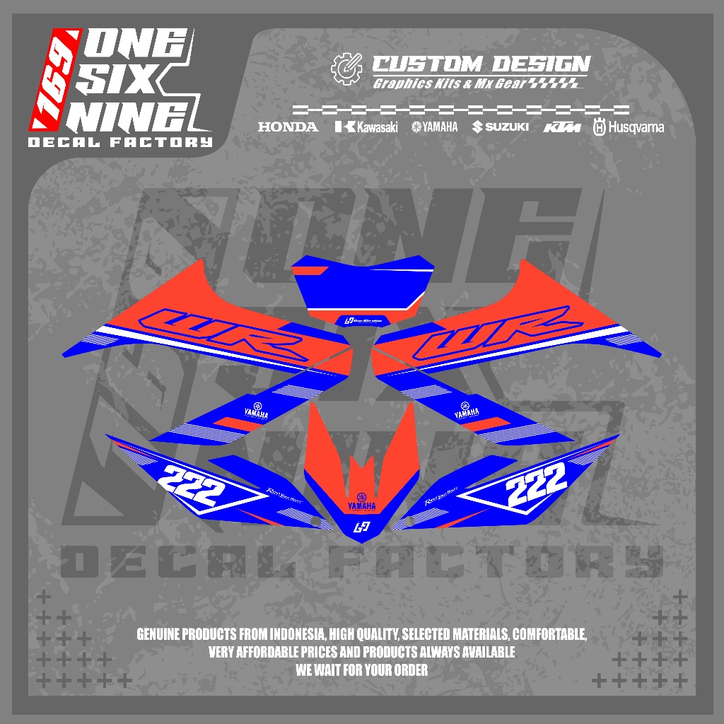 Striping wr 155 supermoto - สติ๊กเกอร์ wr 155 สีน้ําเงินเรียบง่าย