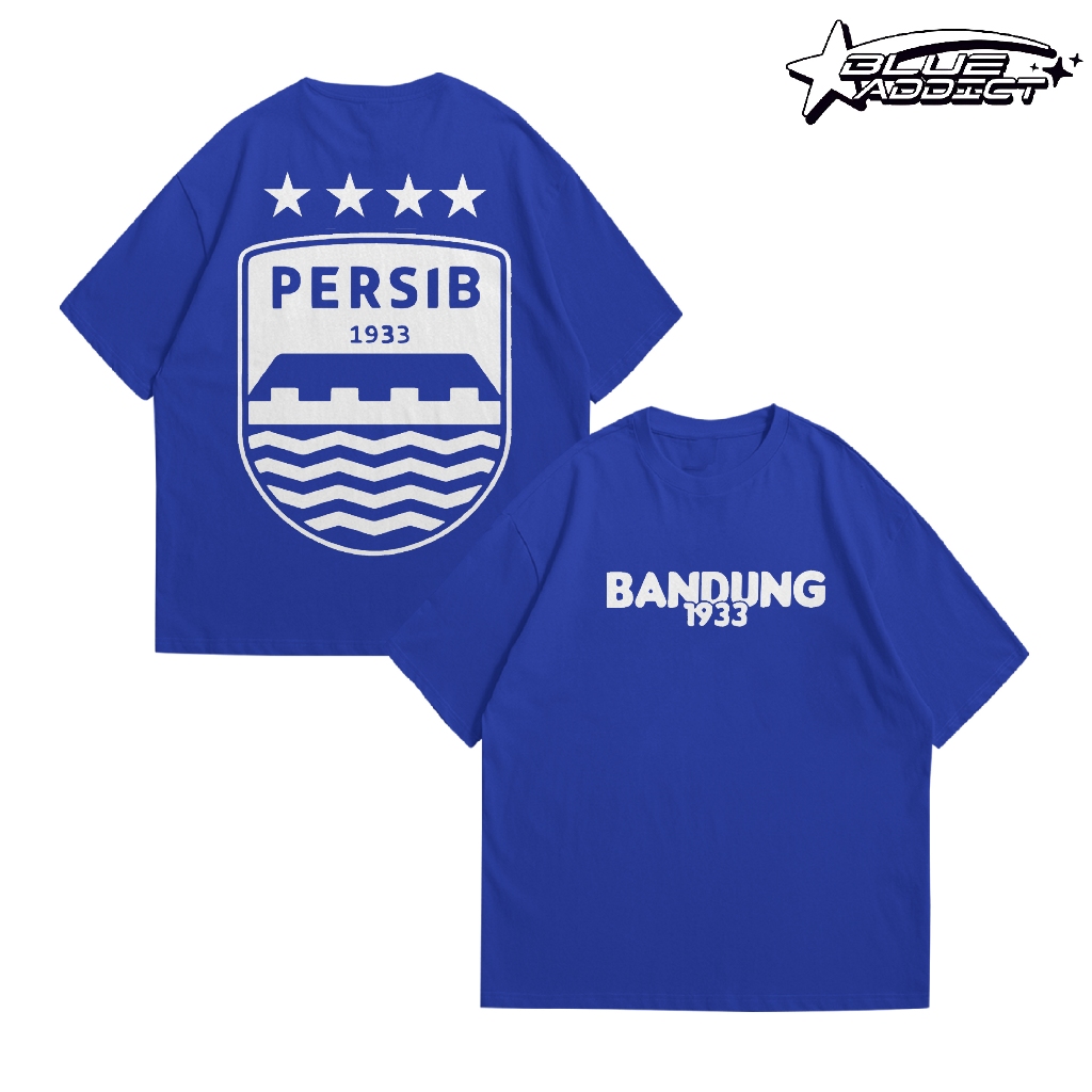 Partenaire.id - Persib Bandung Champions Logo Persib 4 Star Blue Electric T-shirt (ผู้ชายและผู้หญิง)