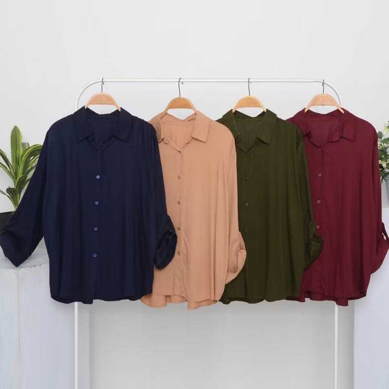 KEMEJA SKODER LONG SLEEVED RAYON เสื้อเชิ้ตผู้หญิง, เสื้อเชิ้ตทํางานผู้หญิง PLAIN