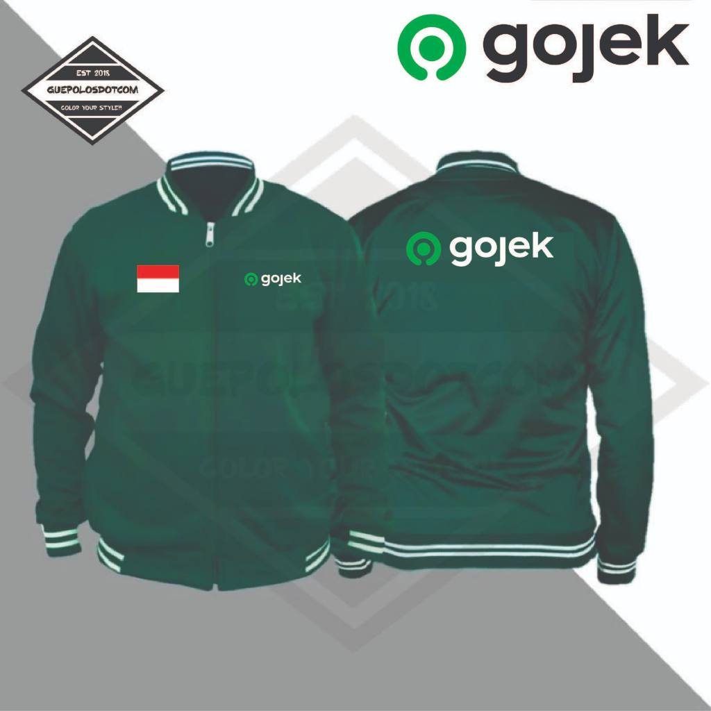 GOJEK ZIPPER VARSITY Hoodie - Gojek Varsity Zipper - GOJEK Sweater - Gojek Hoodie