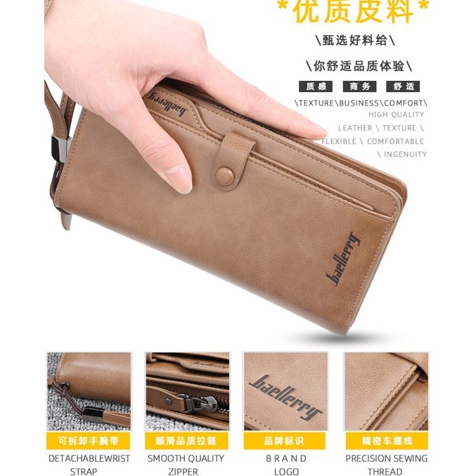 CODE Y32N Original นําเข้า Baellerry Wallet Original Mens and Womens Long Wallet 673