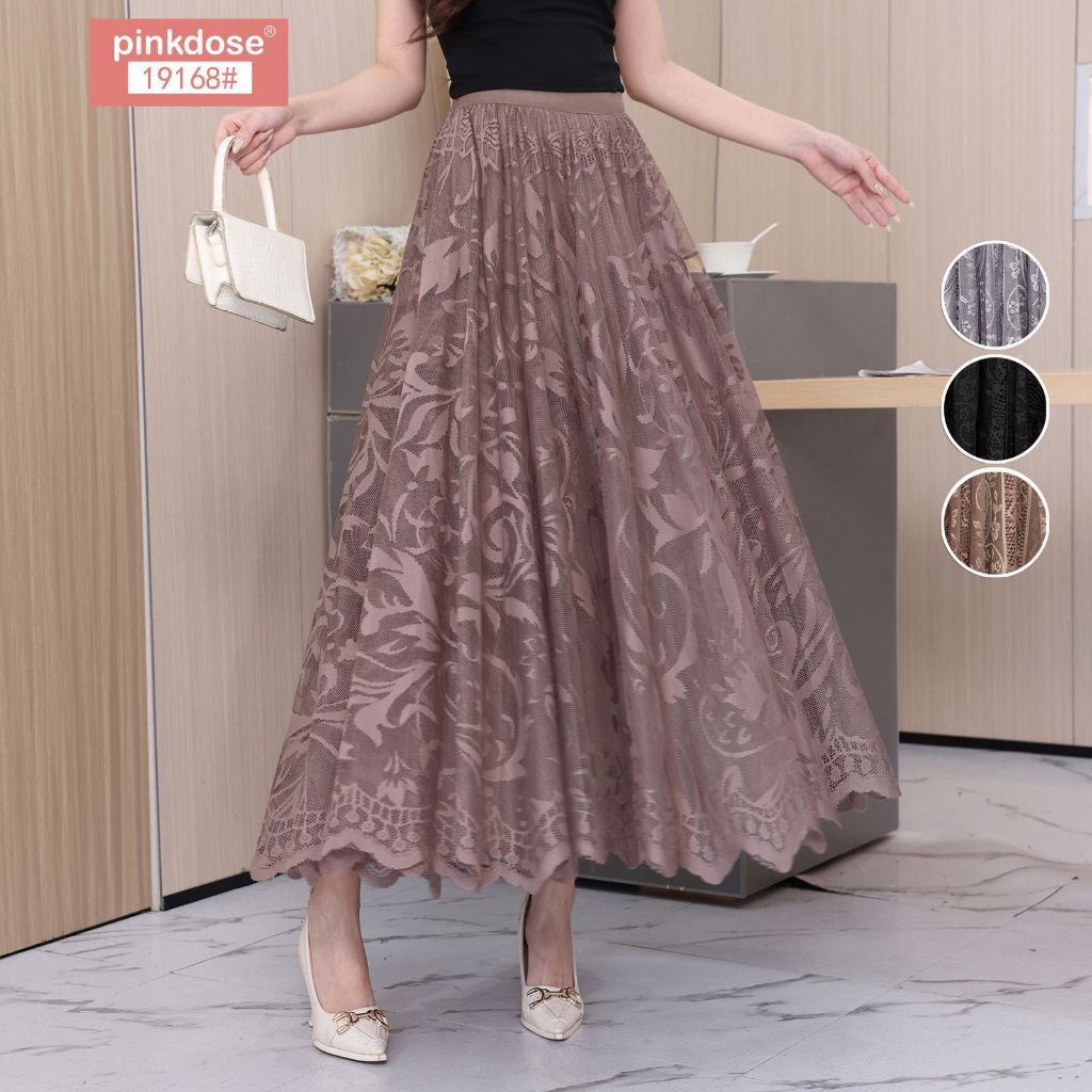 HAPPY SHOP - ผู้หญิง BRUKAT SKIRT 19168 PINKDOSE PREMIUM NEWEST STYLISH