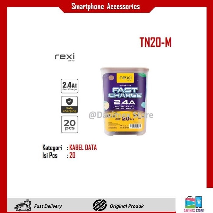 CODE L34E ORI REXI TN2M สายเคเบิลข้อมูลแบนสีสันสดใส Micro 24A เนื้อหา 2 ชิ้นสายเคเบิลข้อมูล