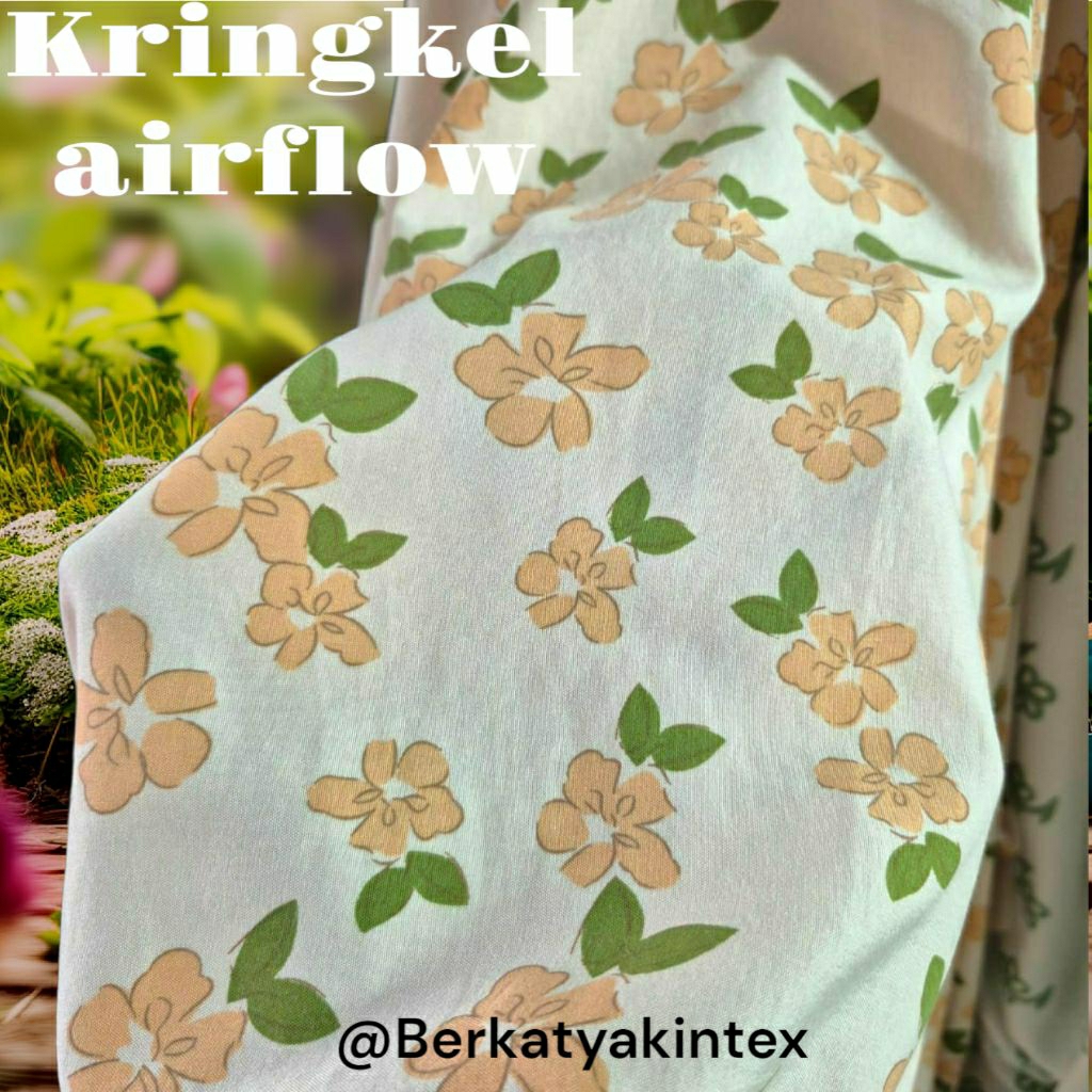 PREMIUM FLOWER MOTIF KRINGKEL FABRIC - ผ้า MOTIF MUSLIN - ราคาผ้าดอกไม้/0.5M