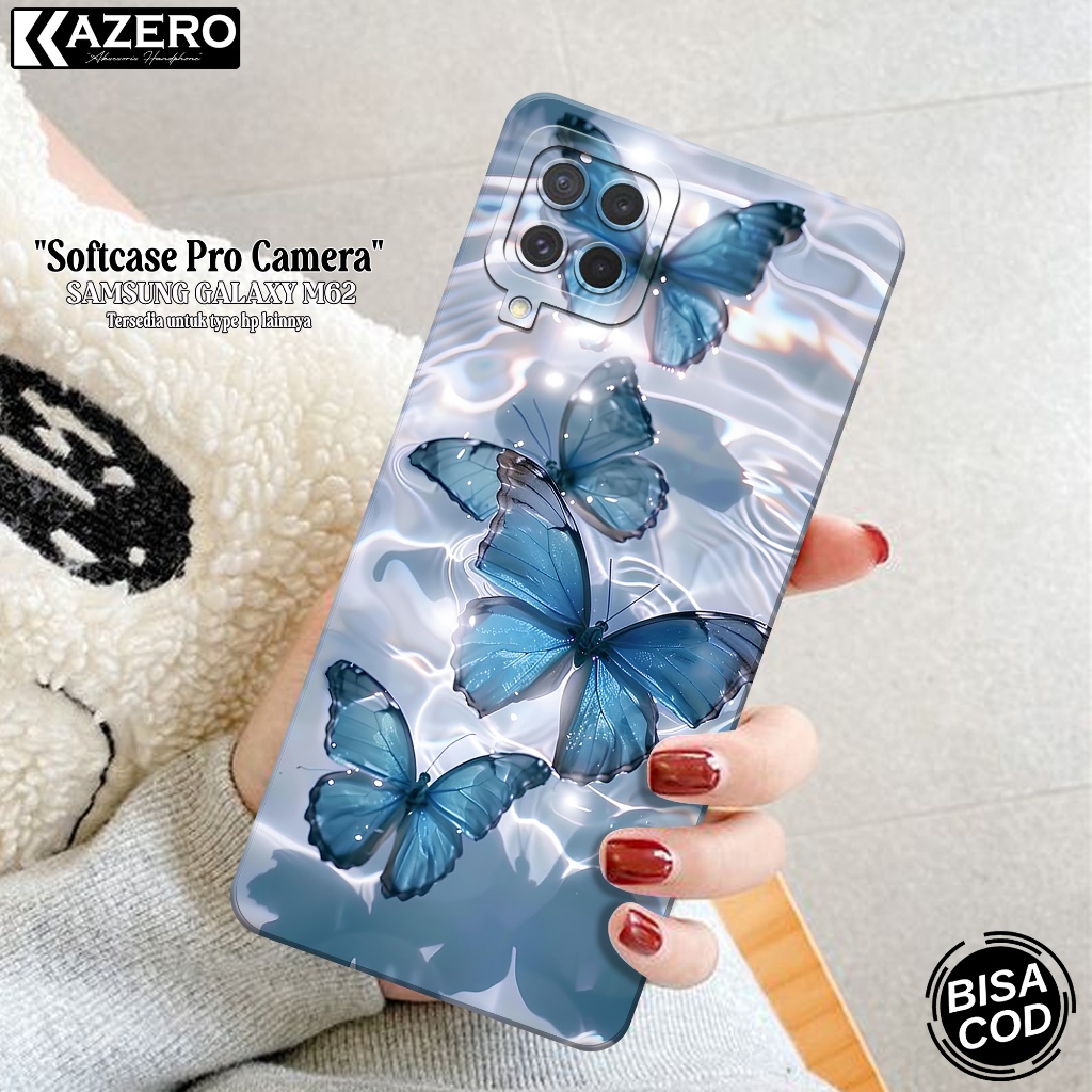 ปลอก Samsung Galaxy M62 แฟชั่นกรณีผีเสื้อ Softcase Samsung Galaxy M62 ซิลิโคน Pro ปลอกกล้อง Samsung 