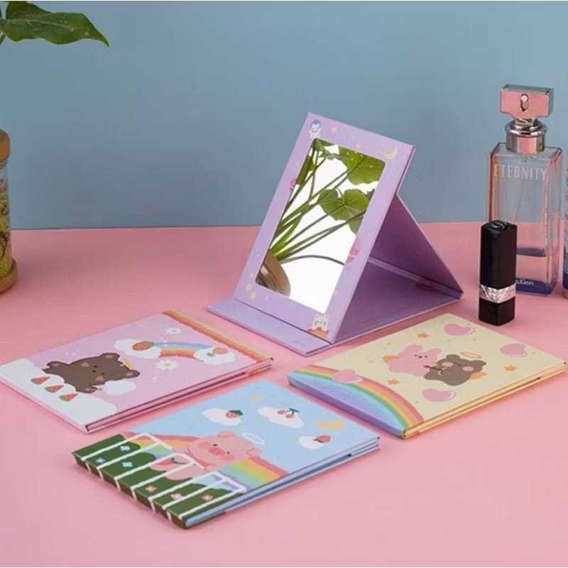 FOLDING MIRROR Standing Mirror Character Book Mirror กระจกแต่งหน้า