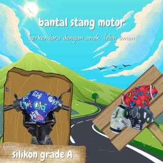 Bantalan Stang Setir Motor Pelindung Kepala Anak di Atas Stang Motor