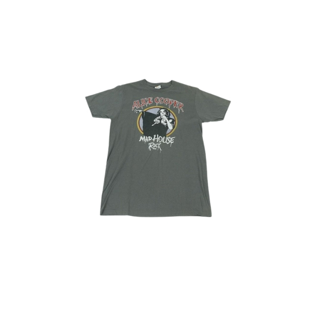 ALICE COOPER Mad House Rock Tshirt เสื้อยืดวงสีเทา