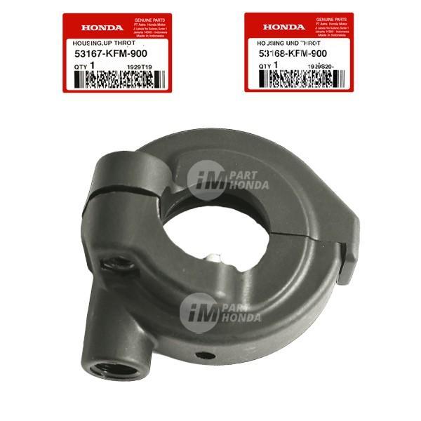 [53167-KFM-900 + 53168-KFM-900] HOUSE / HOLDER GAS PIPE SHEATH REVO 110 ABSOLUTE / FIT CARBON / AT -