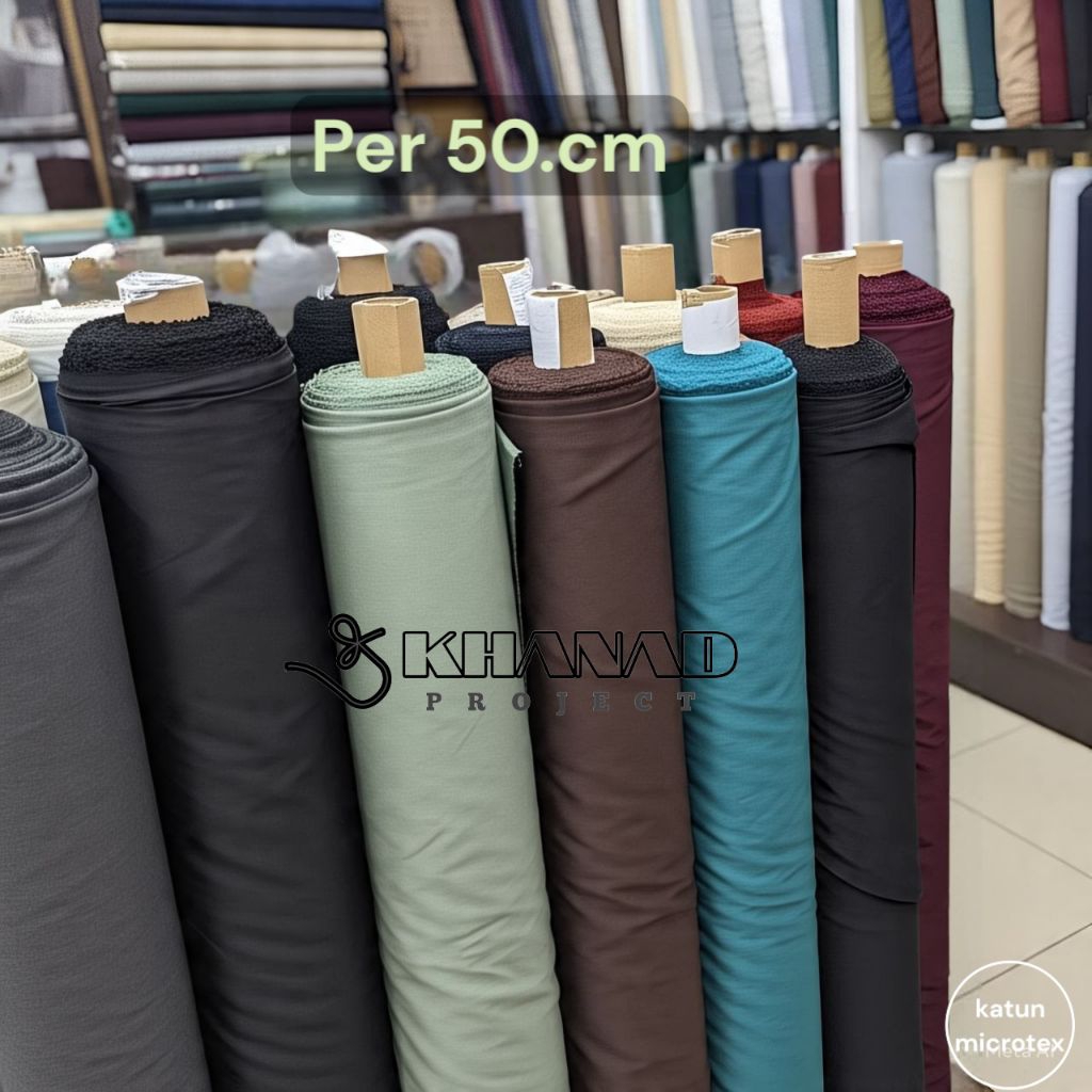 KATUN ขายปลีกผ้าคอตตอน ราคาต่อ 0.5 เมตร | Width 120ซม | สีนุ่มนิ่ม เท่ๆ คุณภาพสูง