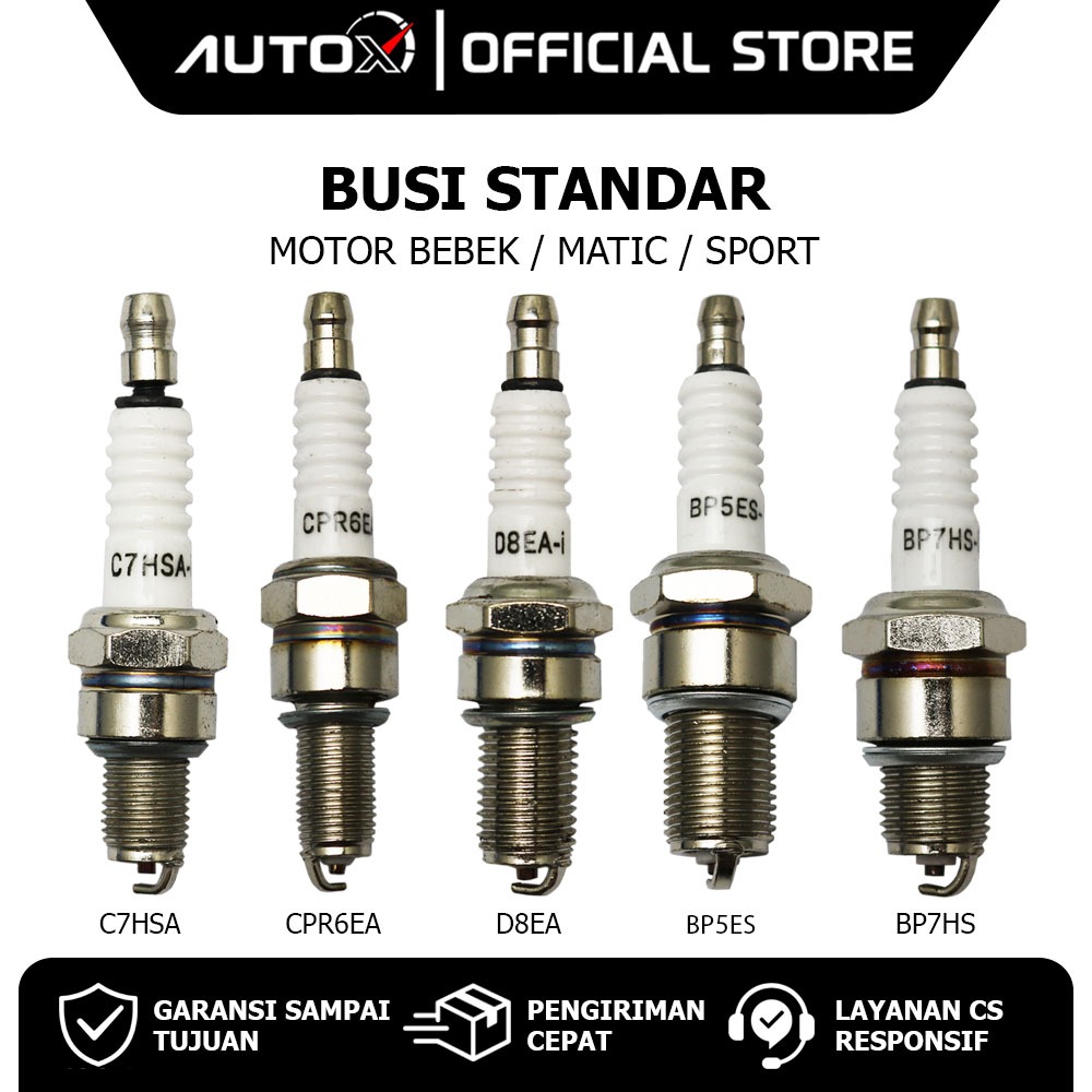 หัวเทียนมาตรฐาน C7HSA CPR6EA D8EA BP5ES BP7HS Beat & Vario 110 125 150 Old New LED & Mio Soul Sporty