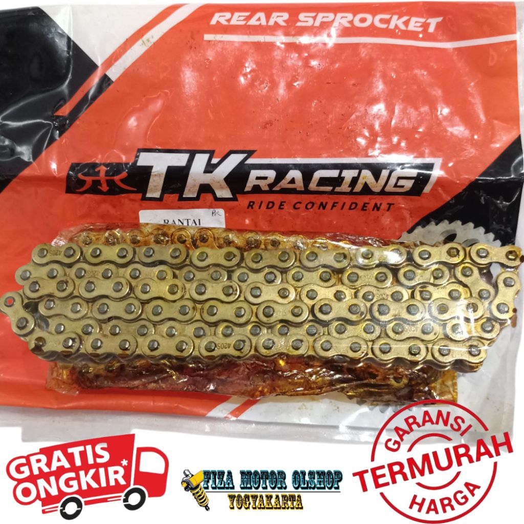 (ORIGINAL) TK RACING CHAIN 420HS 420 HS 104L GOLD ORIGINAL TK RACING GOLD CHAIN 420HS 420 HS 104 L