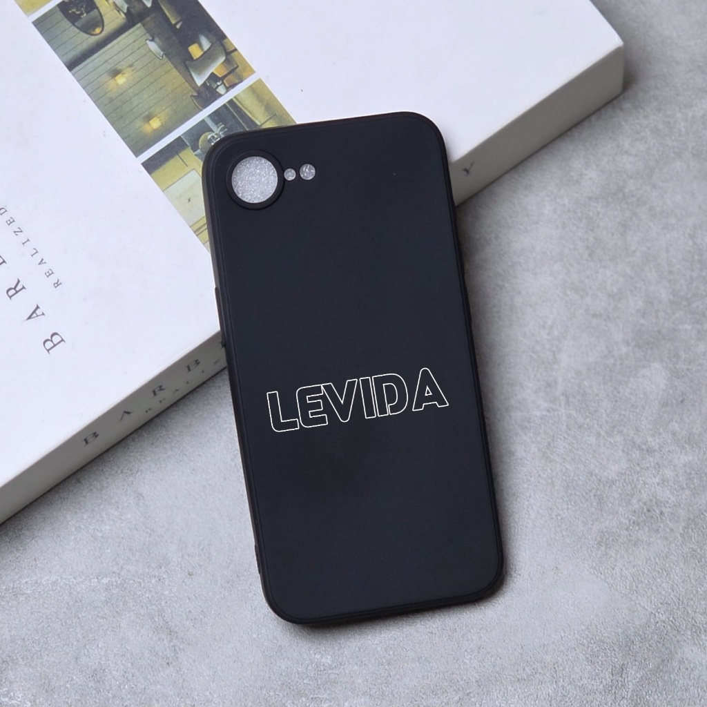 Iphone 16E Softcase Macaron Square Black / Case Square Black Edge Case Iphone 16E