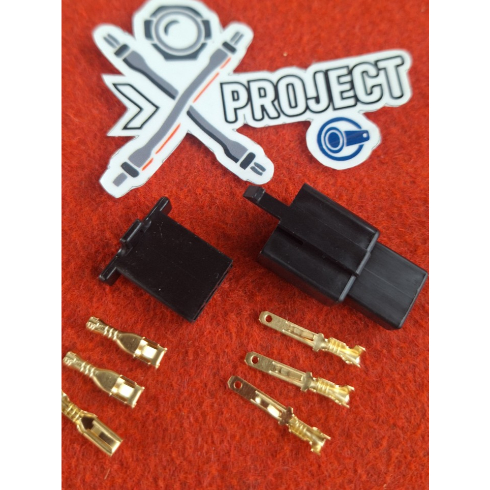 SMALL 3 PIN SOCKET 3 PIN SOCKET MOTORCYCLE 3 PIN SOCKET นําเข้าสีดํา 3 PIN FLAT SOCKET - X Project
