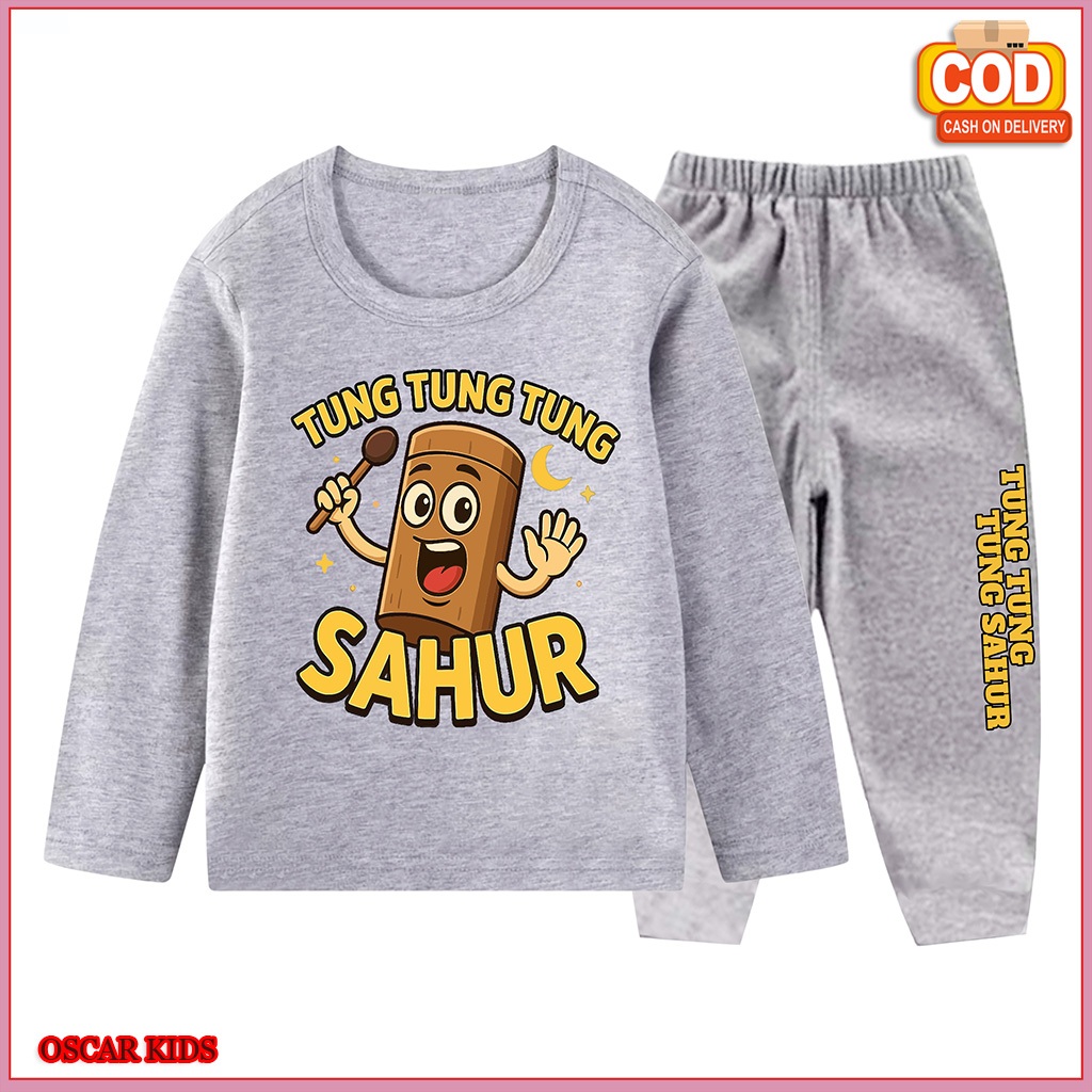 Viral Tung Tung Sahur Pyjamas Suit for Boys Long Sleeve Pants 3-10 ปี