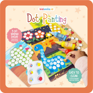 Dot Painting Set Kidsmile Finger Painting Colors with Template Mainan Edukasi Anak Activiy Sheets Wipeable Dot Painting Bisa Dihapus
