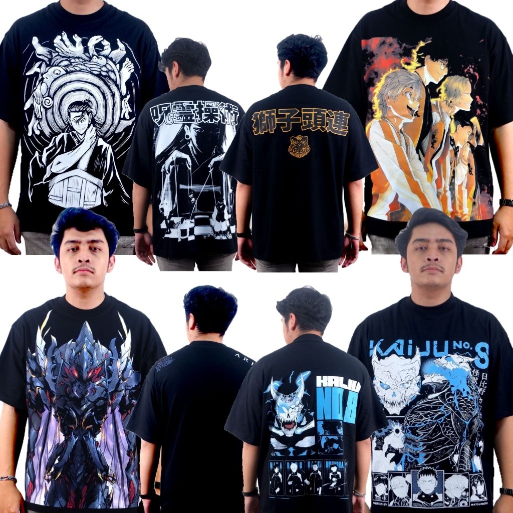 OVERSIZE ANIME T-SHIRT WIND BREAKER T-SHIRT SOLO LEVELING T-SHIRT KAIJU T-SHIRT NO. 8 เสื้อยืด JUJUT