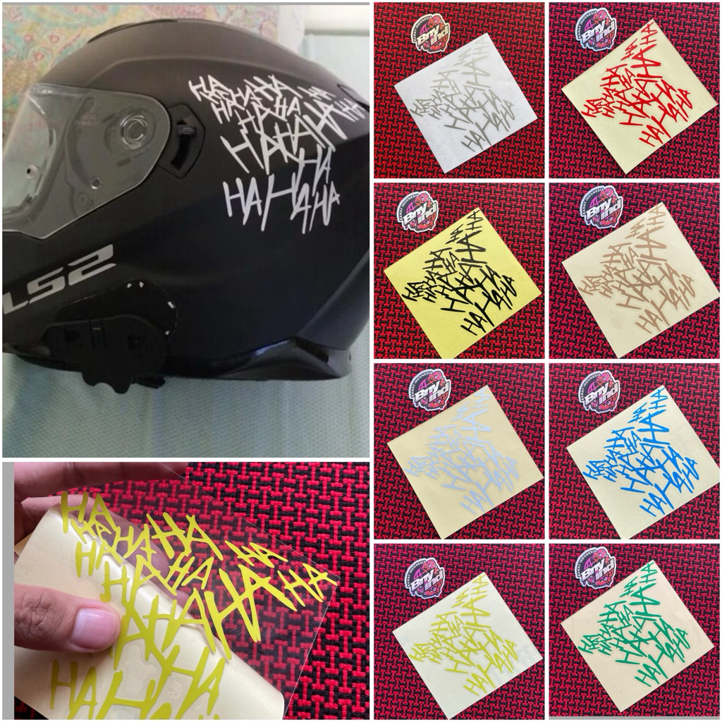 สติ๊กเกอร์หมวกกันน็อคตัด HAHAHA