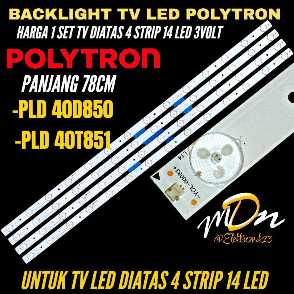 POLYTRON 40 INCH LED TV BACKLIGHT PLD 40D850- PLD 40T851 POLYTRON 40 INCH LED TV BACKLIGHT