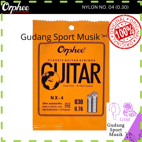 สายกีต้าร์ เบอร์ 4 ขนาด 0.30 Orphee NX-4 ไนลอนเดิม