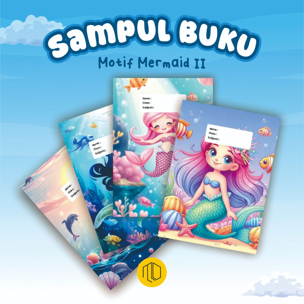 Aesthetic Notebook Cover ประกอบด้วย 10 Cute Mermaid Motips Part 2 - Book Cover - A5 B5 - Bigboss Cov