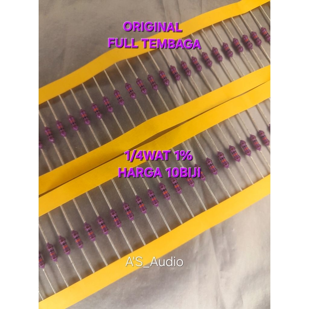 UNGU 1/4 WAT 27K 1% ORIGINAL ZERO FULL COPPER RESISTOR PURPLE.10 เมล็ด