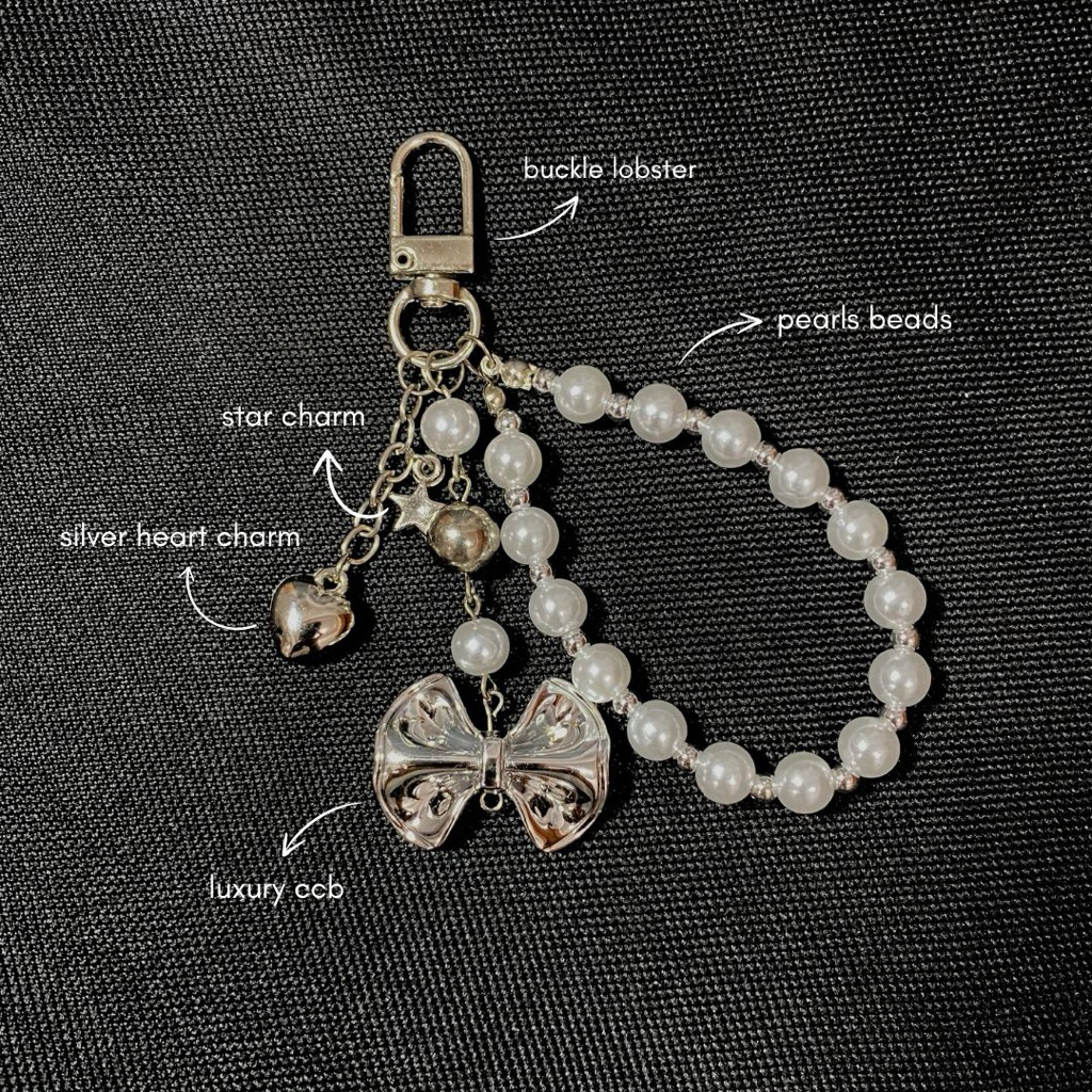 GANTUNGAN [beadsbywids] Bagcharm Y2K / Bagcharm Silver White / ที่แขวนกระเป๋า Y2K