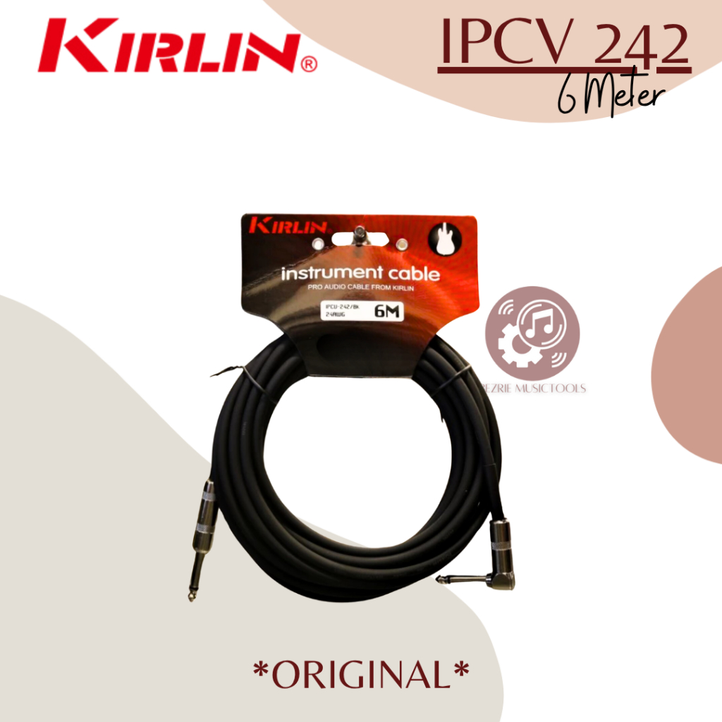 Kirlin IPCV-242-6M/BK สายกีตาร์มุม IPCV242 แจ็คกีตาร์สาย 6 เมตร