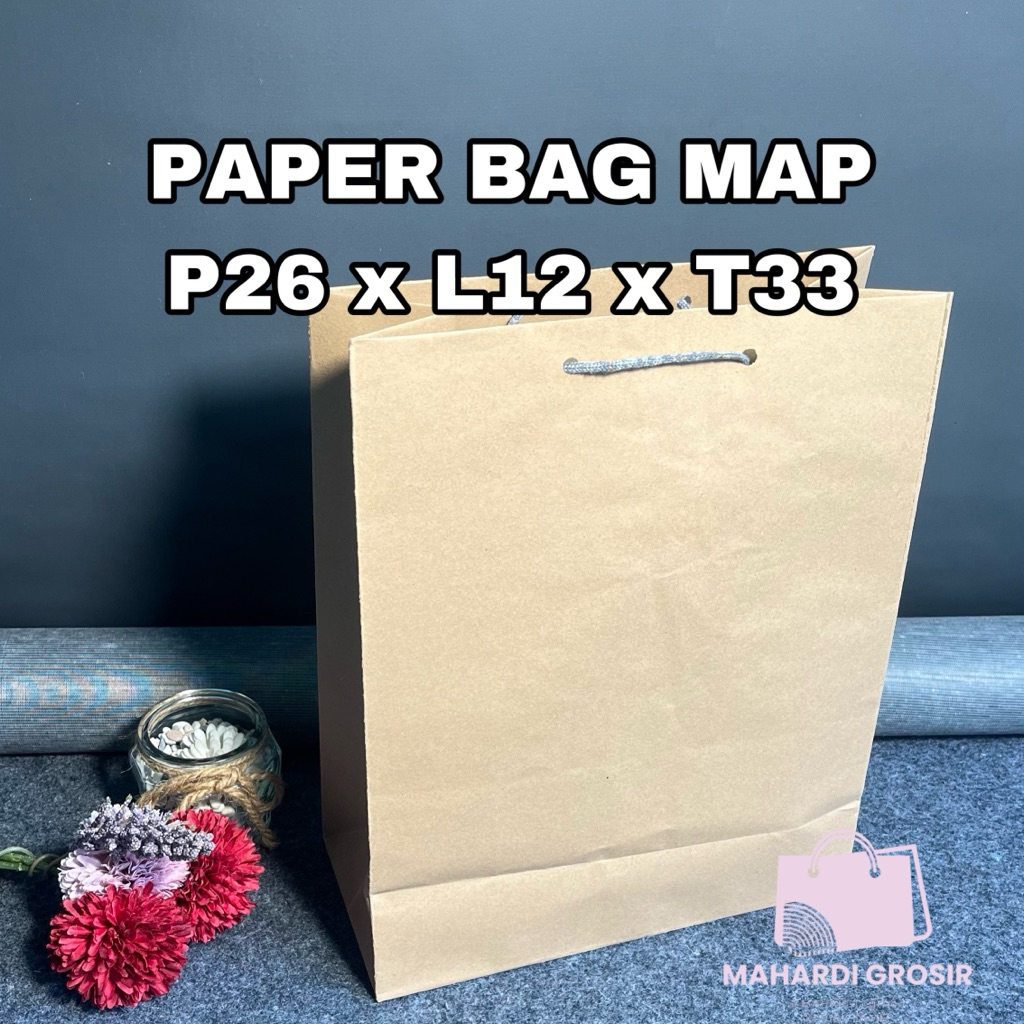ถุงกระดาษโฟลเดอร์ 26x12x33ซม / ถุงกระดาษ / ถุงกระดาษของชําร่วยงานแต่งงาน / กระเป๋าเดิม