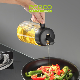 ECOCO Automatic Opening And Closing Cover Glass Oil Pot - Botol Minyak Flip Otomatis Tinggal Tuang Anti Tumpah Bahan Kaca