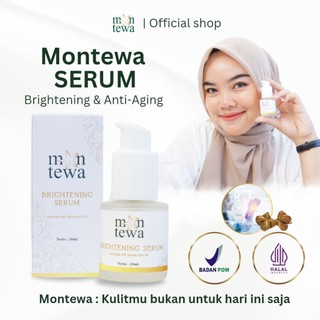 MONTEWA Serum Anti Aging dan Mencerahkan 20ml dengan Bahan Alami Sacha Inchi, Collagen, Niancinamide, Nutmeg oil [BPOM 100% Ori]