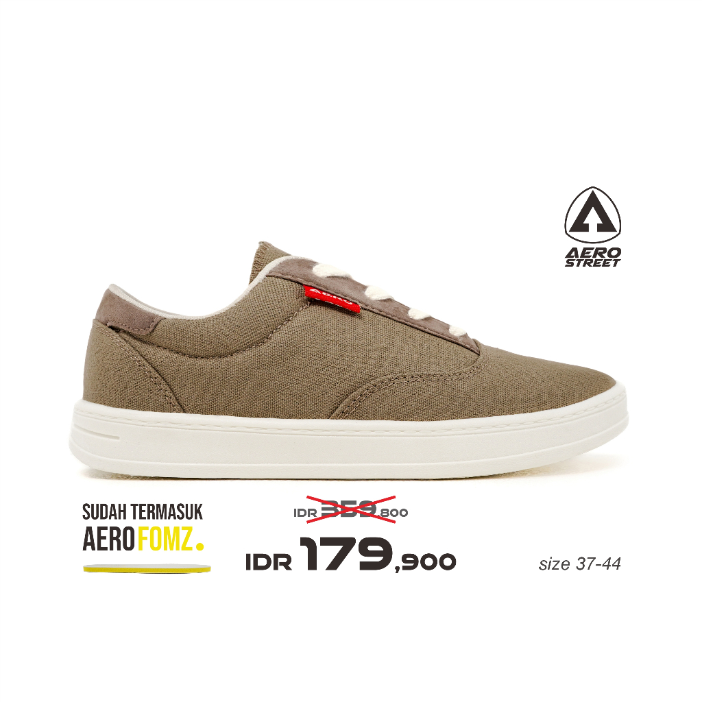 Aerostreet 37-44 Heritage Low Natural Khaki Natural - รองเท้าผ้าใบลําลอง