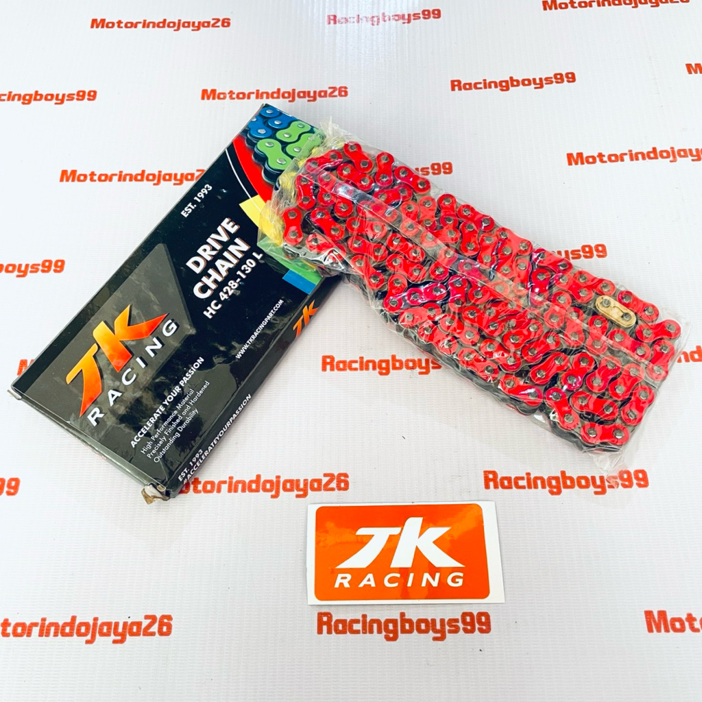 MERAH 428HC 130L สีแดง TK RACING โซ่เดิม