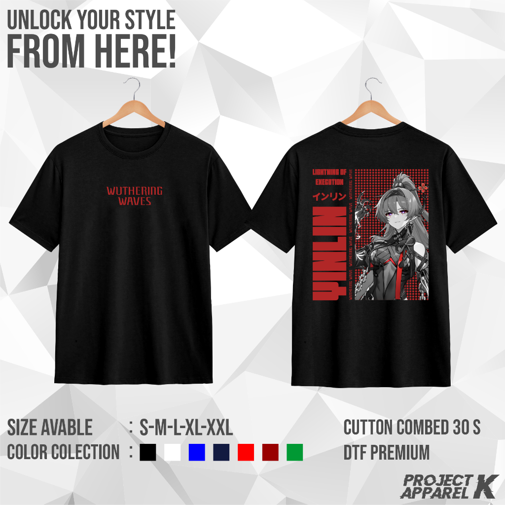 PROJECT K เสื้อยืด DISTRO YINLIN WUTHERING WAVE - Cotton Combed 30s