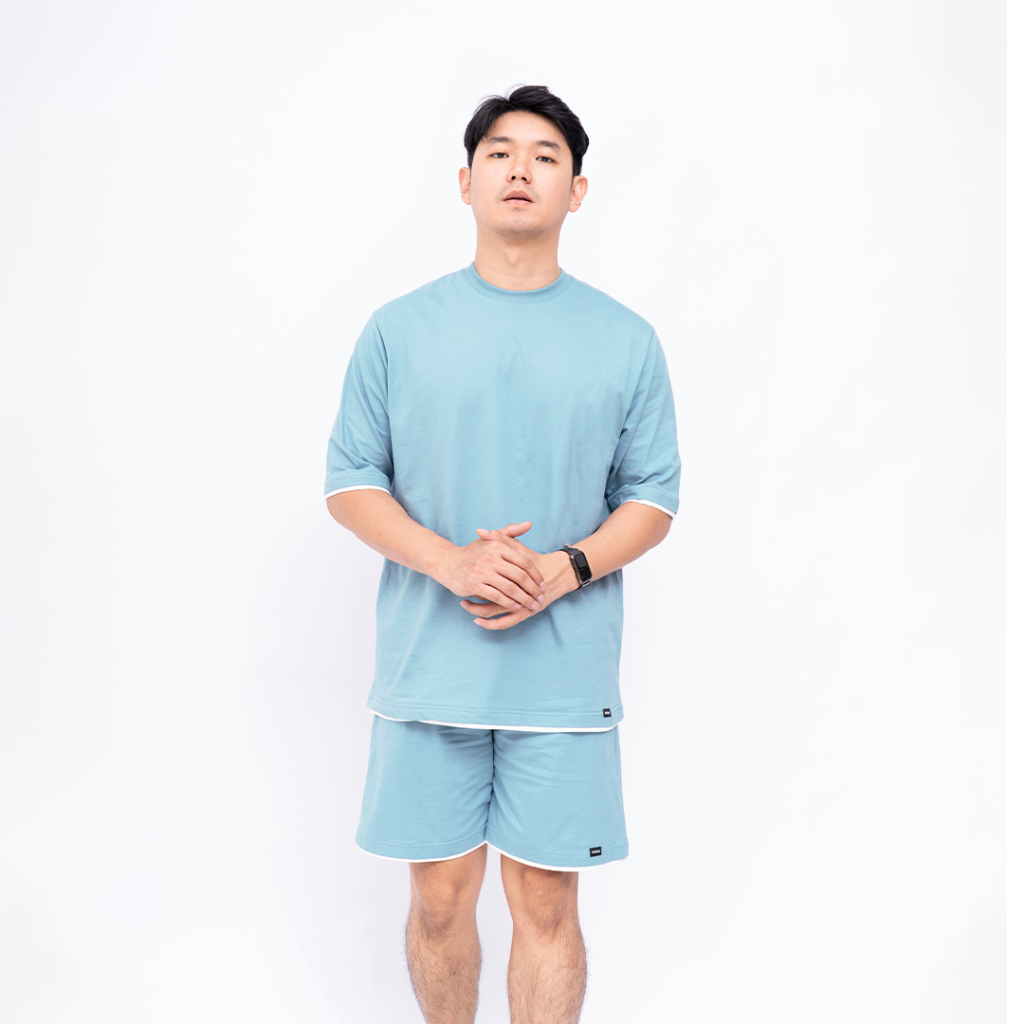 Ryusei Mens Boxy Oversize Fukui Smoke Blue T-Shirt